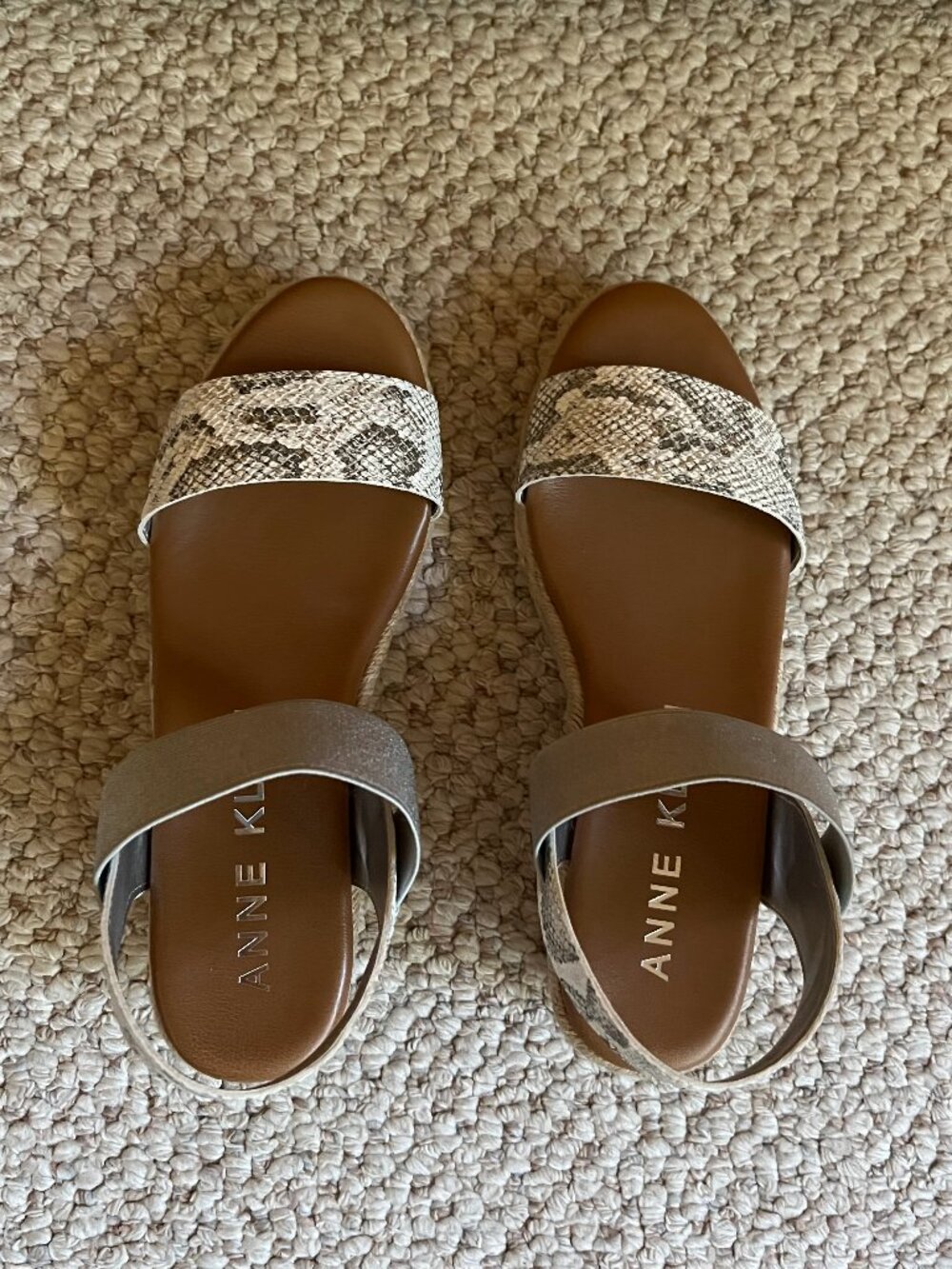 ANNE KLEIN -- Cait Snake-Print Espadrille Wedge Sandal -- Excellent Condition - Picture 3 of 12